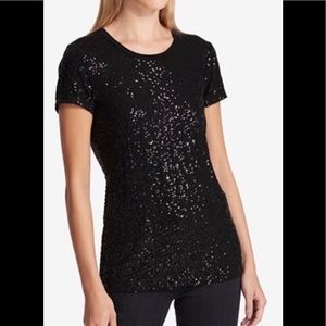 DKNY sequin Embellished crew tee shirt